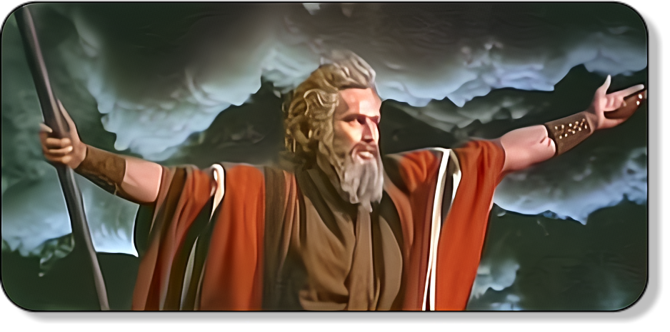 Charlton Heston as Moses parting the Red Sea — The Ten Commandments 1956